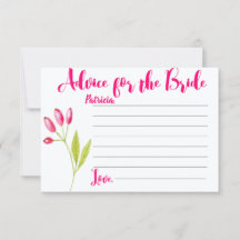 Advice Card for Bride to Be Bridal Shower Game