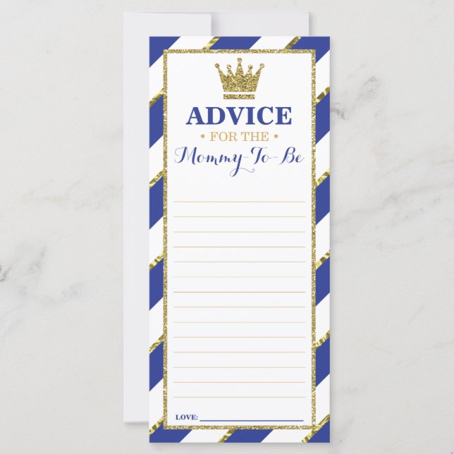 Advice Card for Mom-To-Be, Baby Shower, 25 Pack (Front)