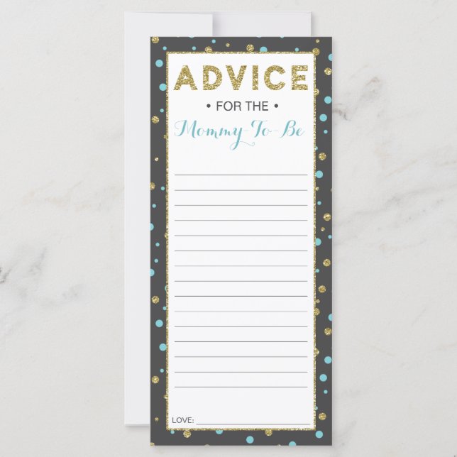 Advice Card for Mom-To-Be, Baby Shower, 25 Pack (Front)