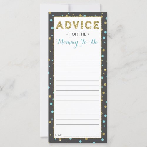 Advice Card for Mom_To_Be Baby Shower 25 Pack