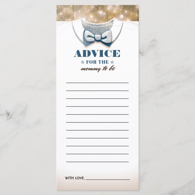 Advice Card for Mom-To-Be | Boy Baby Shower (Front)