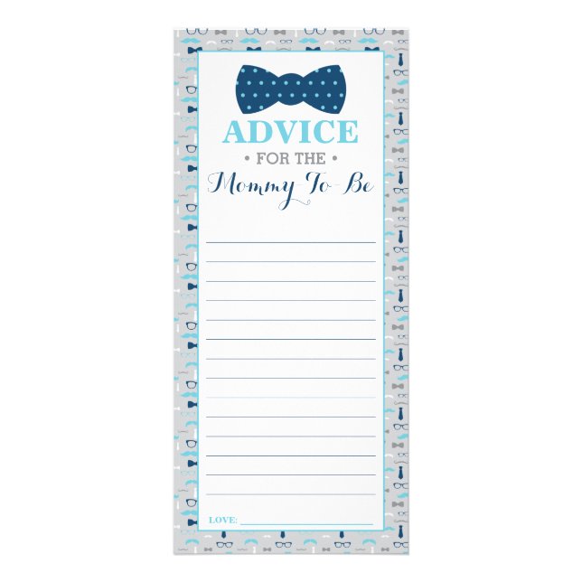 Advice Card for Mommy-to-be, Bow Tie (Front)