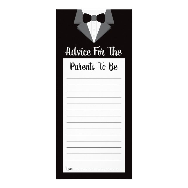 Advice Card for Parents-To-Be, Baby Shower (Front)