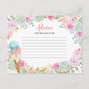 Advice Card Pastel Vanilla Ice cream Floral