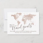 Advice Card Travel Vacation Ideas Suggestions<br><div class="desc">Create a unique and fun guest book alternative for a travel bridal shower theme or destination wedding couple who loves to travel with these fun travel advice cards with a neutral tan sepia brown world map for guests to mark their favorite vacation spots and describe their suggestion on the back!...</div>