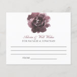 Advice Card Wedding Fall Floral Wine Rust Elegant<br><div class="desc">Watercolor flowers dusty rose burgundy wedding advice cards for your wedding reception.</div>