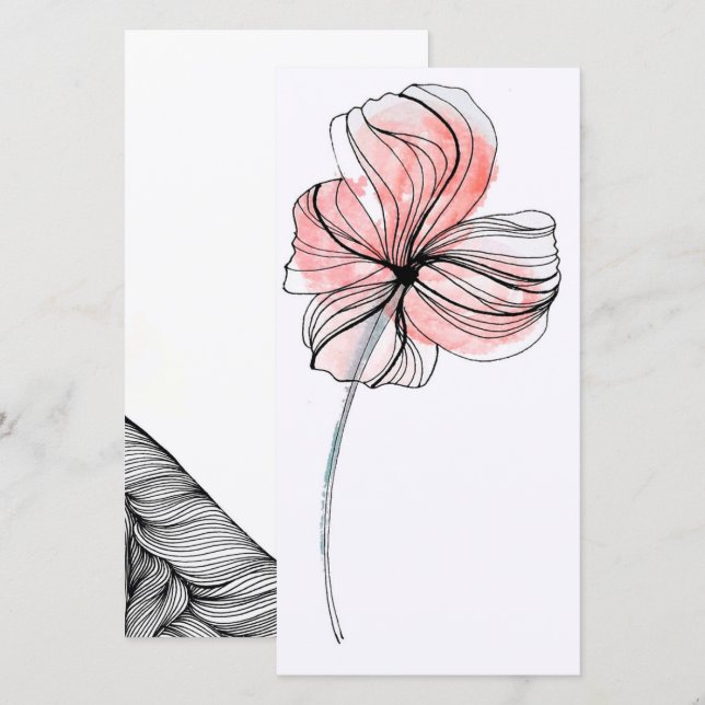 Advice Cards - Delicate flower with abstract lines (Front/Back)