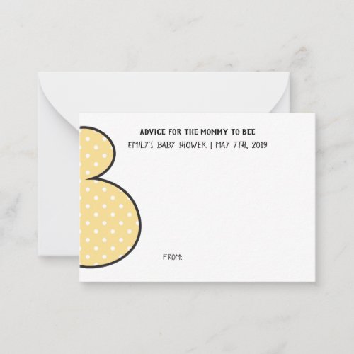 Advice cards for baby shower