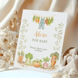 Advice for Baby Little Sprout Garden Baby Shower Pedestal Sign
