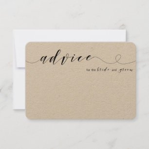 Advice for bride and groom card kraft card