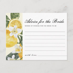 Advice for Bride Main Squeeze Bridal Shower Enclosure Card