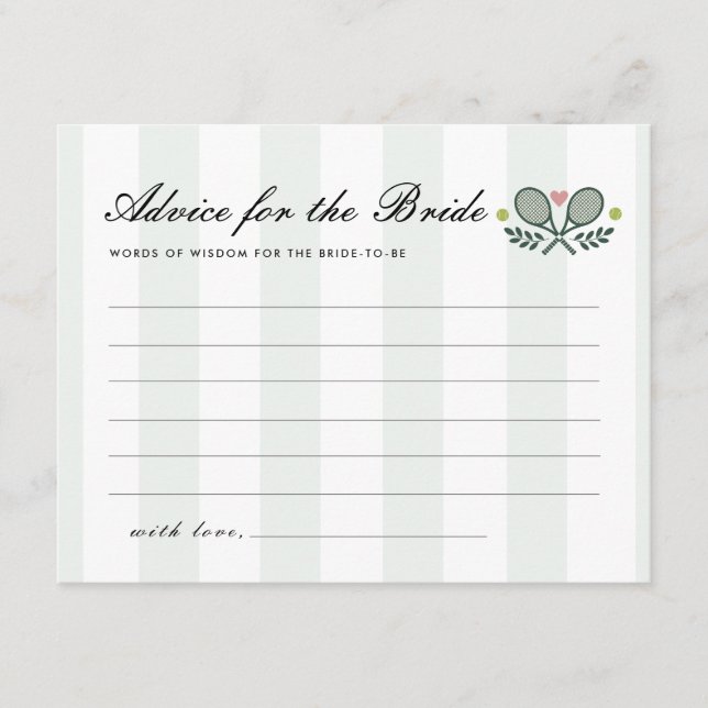 Advice for Bride Perfect Match Bridal Shower Enclosure Card (Front)