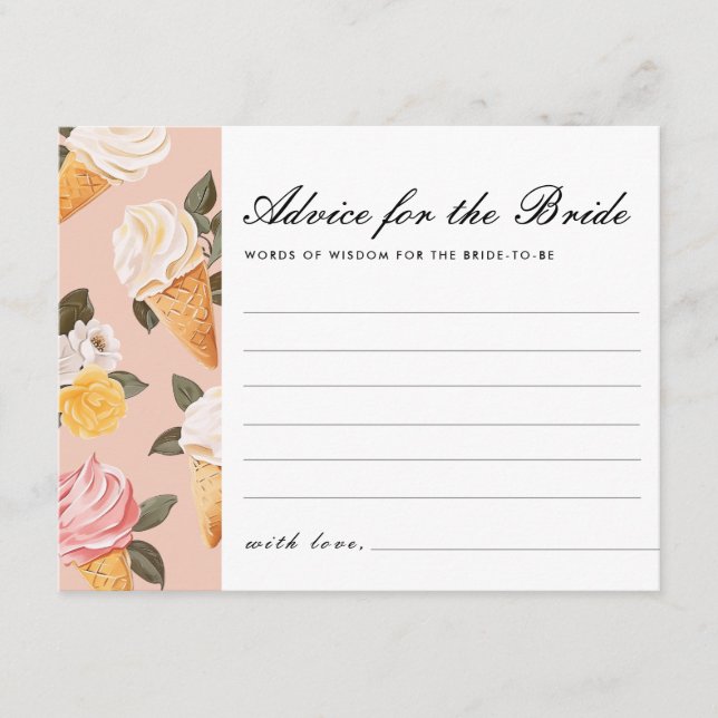 Advice for Bride Scooped Up Bridal Shower Enclosure Card (Front)