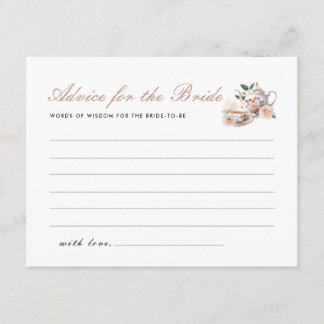 Advice for Bride Tea Party Bridal Shower Enclosure Card