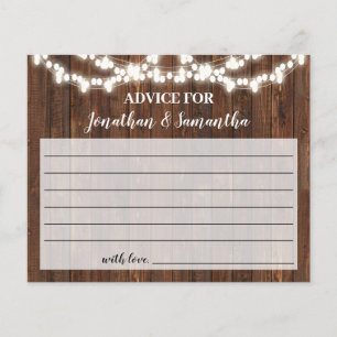 Advice for Couple Bridal Shower Rustic Card Flyer