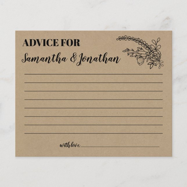 Advice for happy couple shower english spanish (Front)