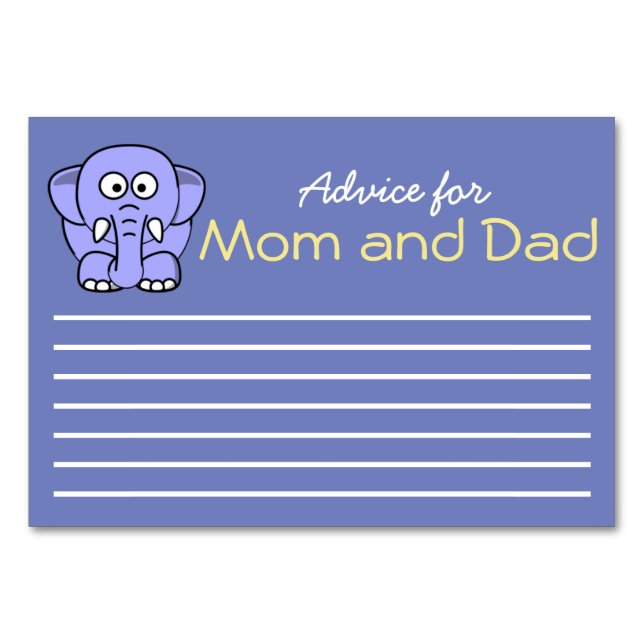 Advice for Mom and Dad Table Number (Front)