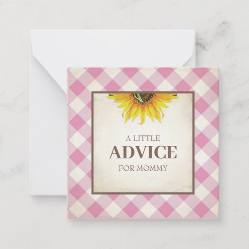 Advice For Mom Baby Shower Insert Note Card