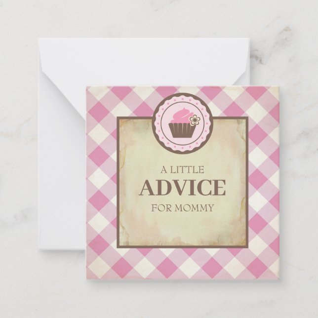 Advice For Mom Baby Shower Insert Note Card (Front)