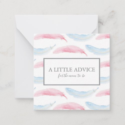 Advice For Mom Baby Shower Insert Note Card