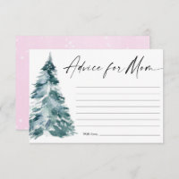 Advice for mom Christmas tree baby shower Enclosure Card