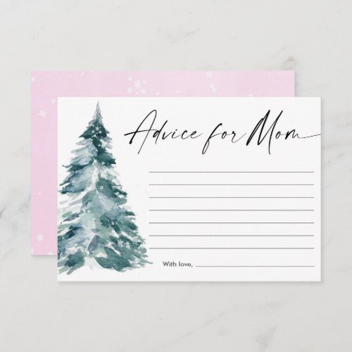 Advice for mom Christmas tree baby shower Enclosure Card