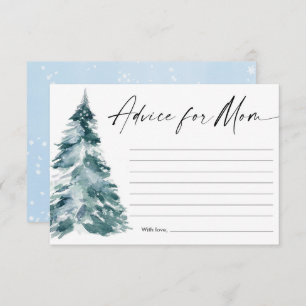 Advice for mom Christmas tree boy baby shower Enclosure Card