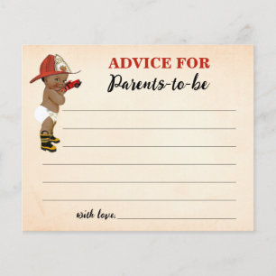Advice for Mom & Dad AA Fireman Baby Shower Card Flyer