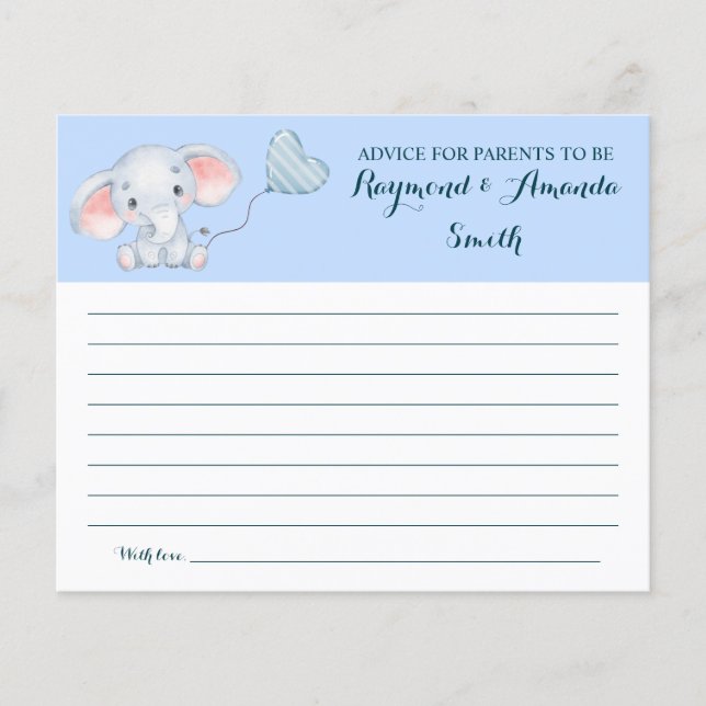 Advice for Mom & Dad Baby Shower Card Flyer (Front)