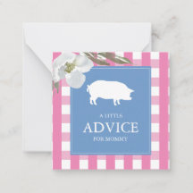 Advice For Mom Girl Baby Shower Insert Note Card