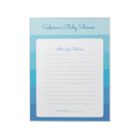 Advice for Mom To Be Blue Ombre Baby Shower Game Notepad