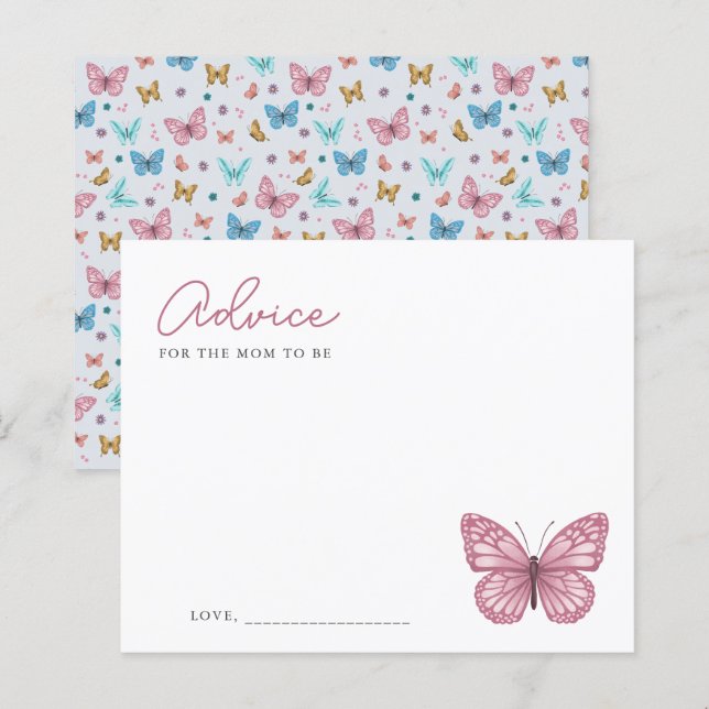 Advice For Mom To Be Butterfly Baby Shower (Front/Back)
