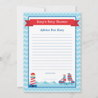 Advice for Mom To Be Confetti Nautical Baby Showe