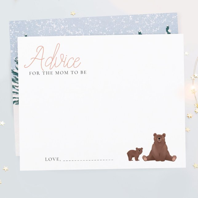 Advice For Mom To Be Winter Bear Baby Shower (Creator Uploaded)