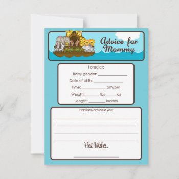 Advice For Mommy Card Noah's Ark Baby Shower by TooCuteInvites at Zazzle