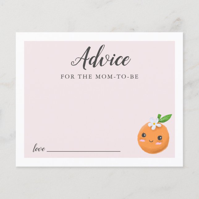 Advice for Mommy Pink Little Cutie Shower Card (Front)