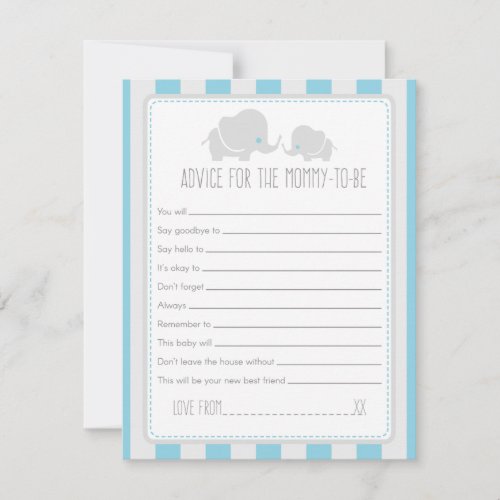 Advice for mommy_to_be Baby Shower Game Card