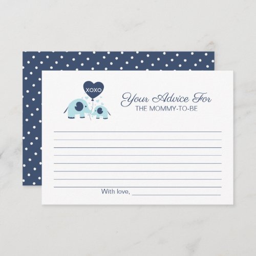 Advice for Mommy_to_Be Blue Elephant Baby Shower Invitation
