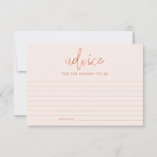 Advice for Mommy_to_Be Chic Rose Gold Baby Shower