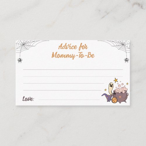 Advice for Mommy_to_be Halloween Boo Baby Shower Enclosure Card
