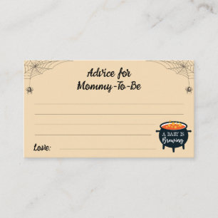 Advice for Mommy-to-be Halloween Witch Baby Shower Enclosure Card