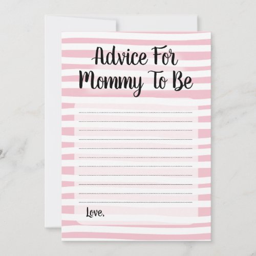 Advice For Mommy To Be Shower Game Pink White