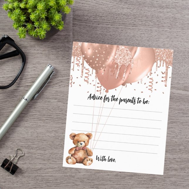 Advice for parents balloons teddy bear baby shower (Creator Uploaded)