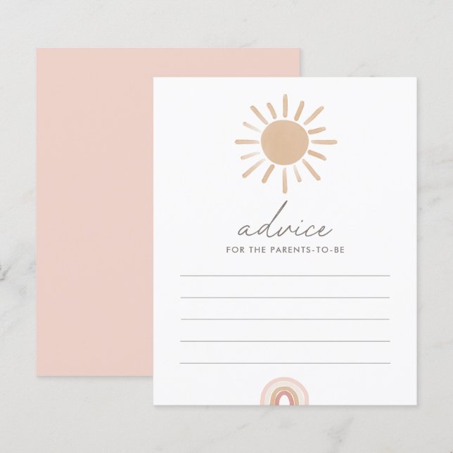 Advice for Parents Boho Sunshine Baby Shower Game (Front/Back)