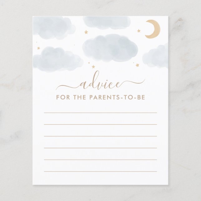 Advice for Parents Moon and Stars Baby Shower Game (Front)