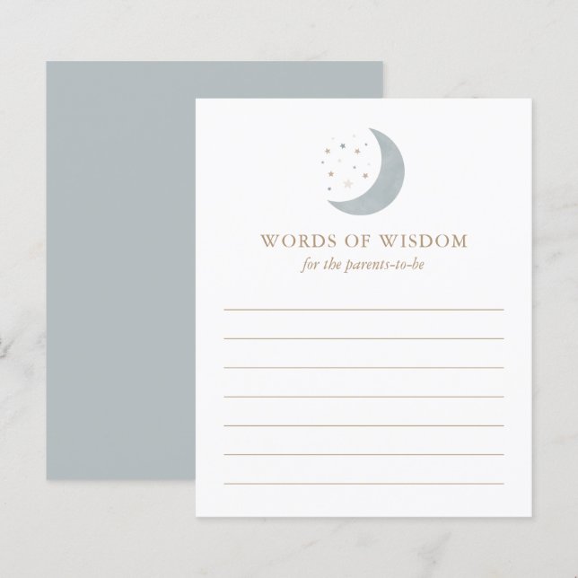 Advice for Parents Over the Moon Baby Shower Game (Front/Back)