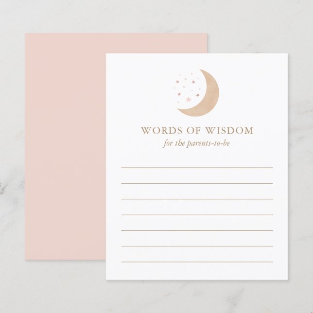 Advice for Parents Over the Moon Baby Shower Game (Front/Back)