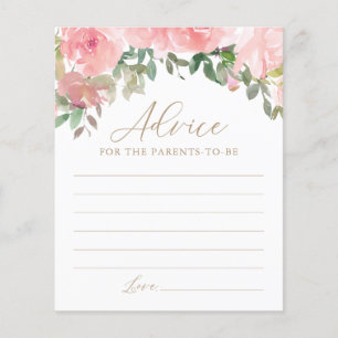 Advice for Parents Pink Floral Baby Shower Game