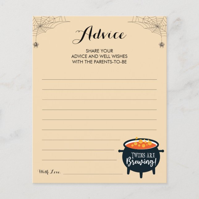 Advice for Parents-to-be Halloween Advice cards (Front)