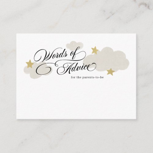 Advice for Parents_to_be Stars Cloud Baby Shower Enclosure Card